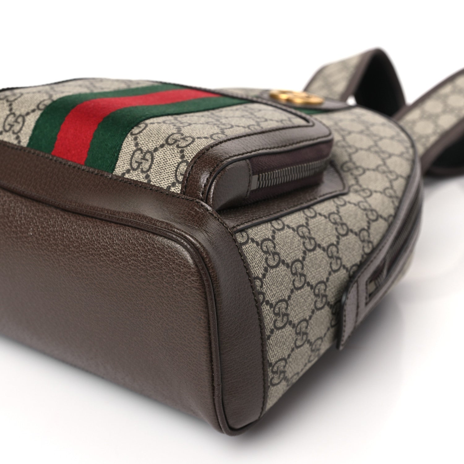 Gucci GG Supreme Monogram Calfskin Web Small Ophidia Day Backpack Beige Ebony New Acero 9 of 9