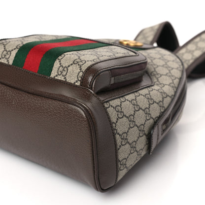 Gucci GG Supreme Monogram Calfskin Web Small Ophidia Day Backpack Beige Ebony New Acero 9 of 9