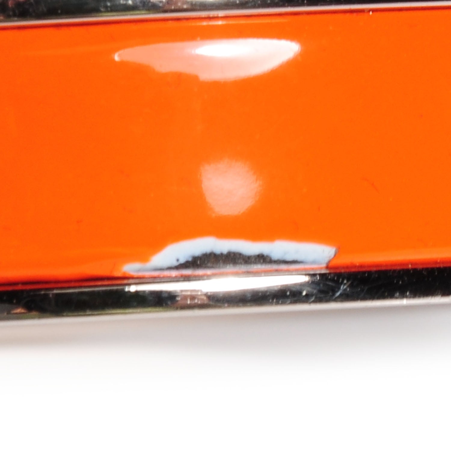 Hermes Narrow Enamel Clic Clac H Bracelet PM Orange and White 7 of 7