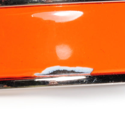 Hermes Narrow Enamel Clic Clac H Bracelet PM Orange and White 7 of 7