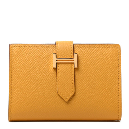Hermes Epsom Bearn Card Holder Wallet Jaune Ambre 1 of 3