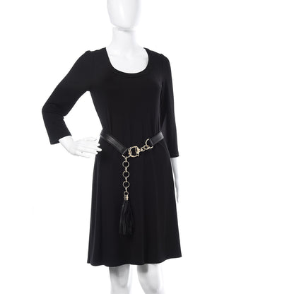 Gucci Calfskin Horsebit Tassel Belt 80 32 Black 2 of 4