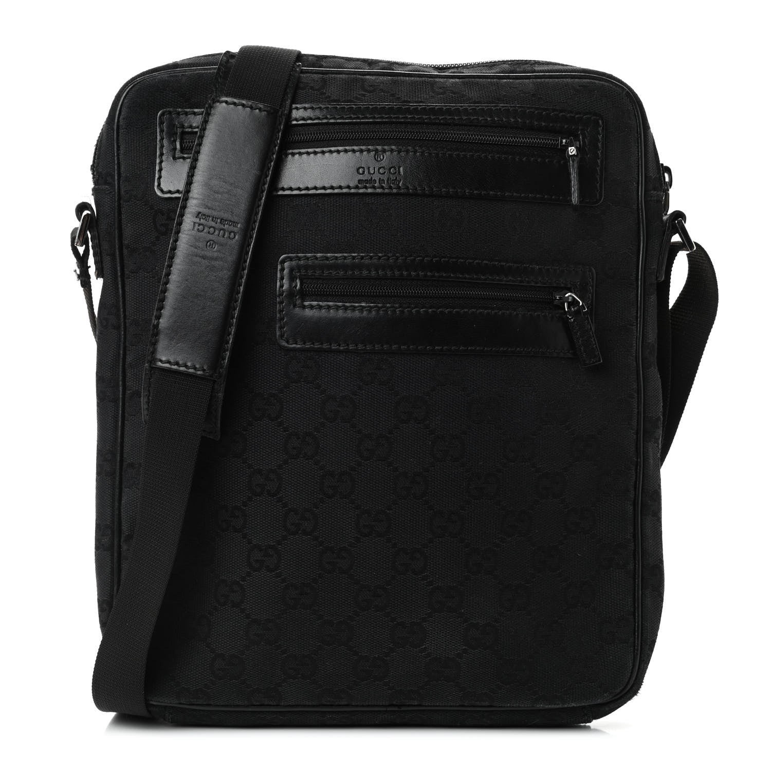 Gucci Monogram Messenger Bag Black 1 of 4