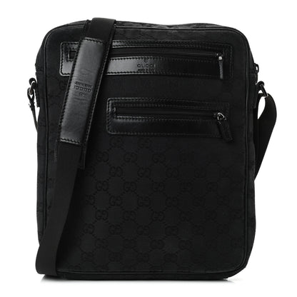 Gucci Monogram Messenger Bag Black 1 of 4