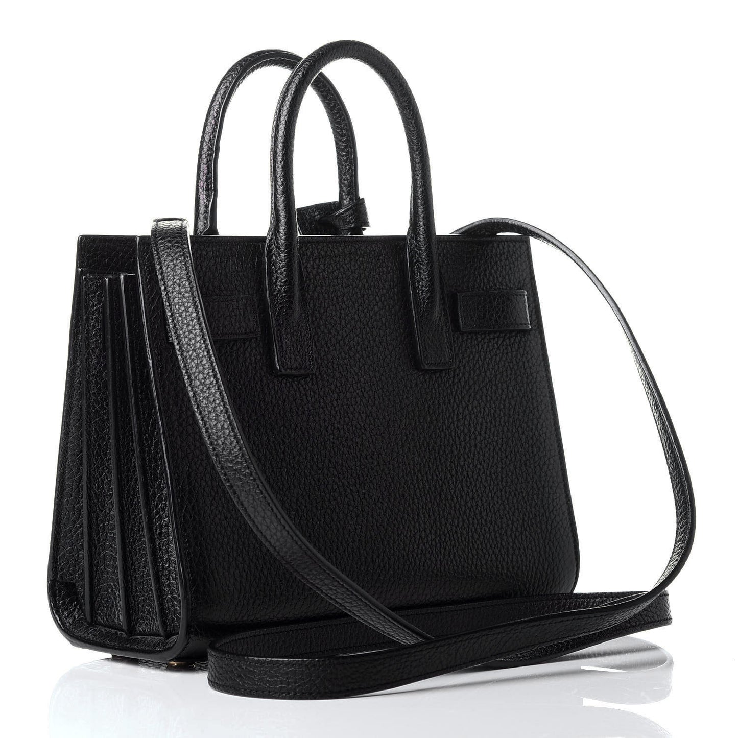 Grained Calfskin Nano Sac De Jour Black