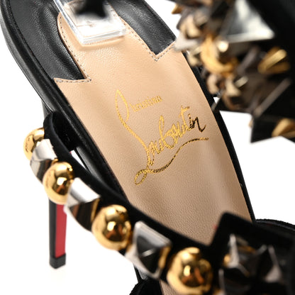 Christian Louboutin Shiny Nappa Studded Kaleikita 100 Sandals 38.5 Black 8 of 10