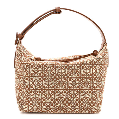Loewe Jacquard Anagram Calfskin Small Cubi Bag Tan Pecan 1 of 11