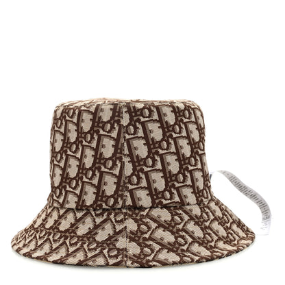 Christian Dior Oblique Leopard Reversible Mizza Bucket Hat 58 Beige 9 of 13