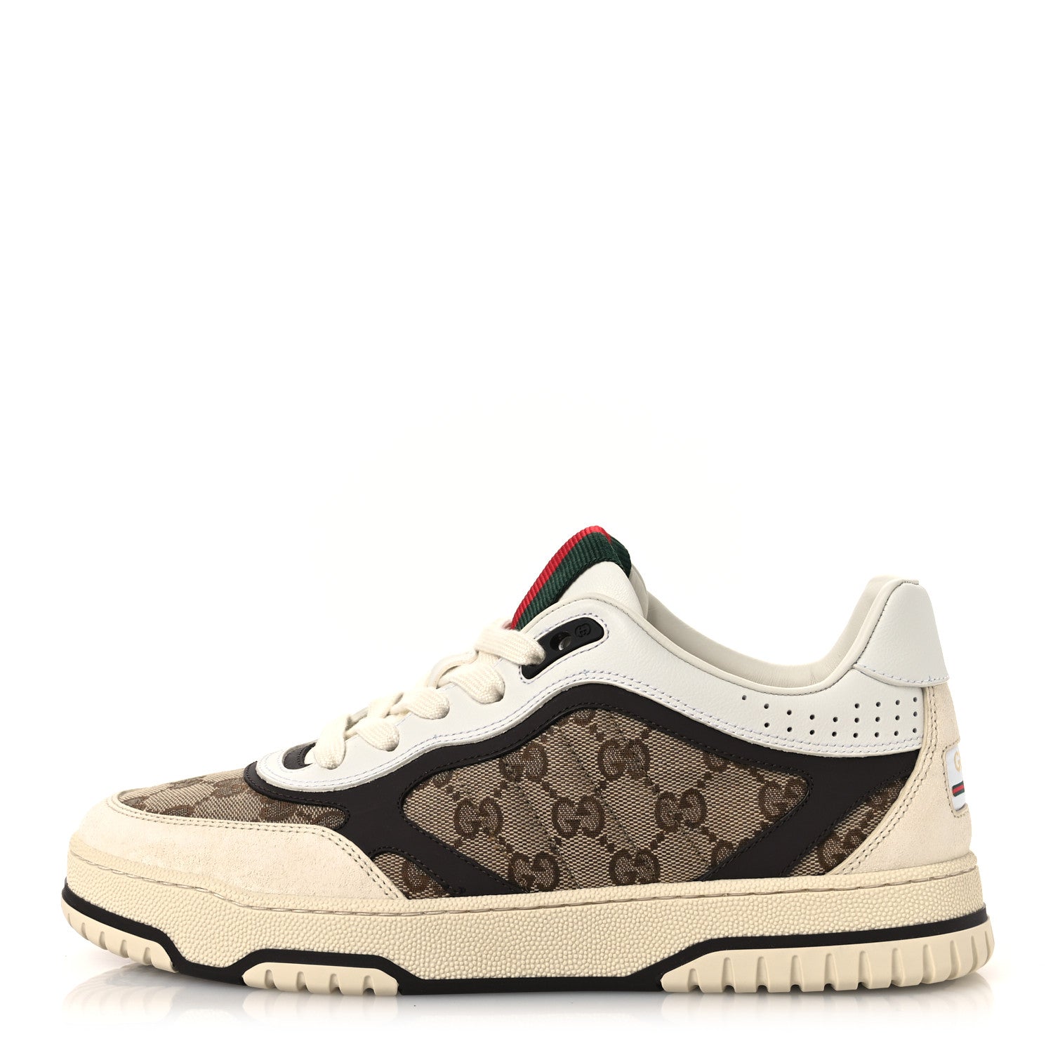 Gucci Monogram Suede Re-Web Sneakers 6 Ivory Beige Ebony 1 of 11