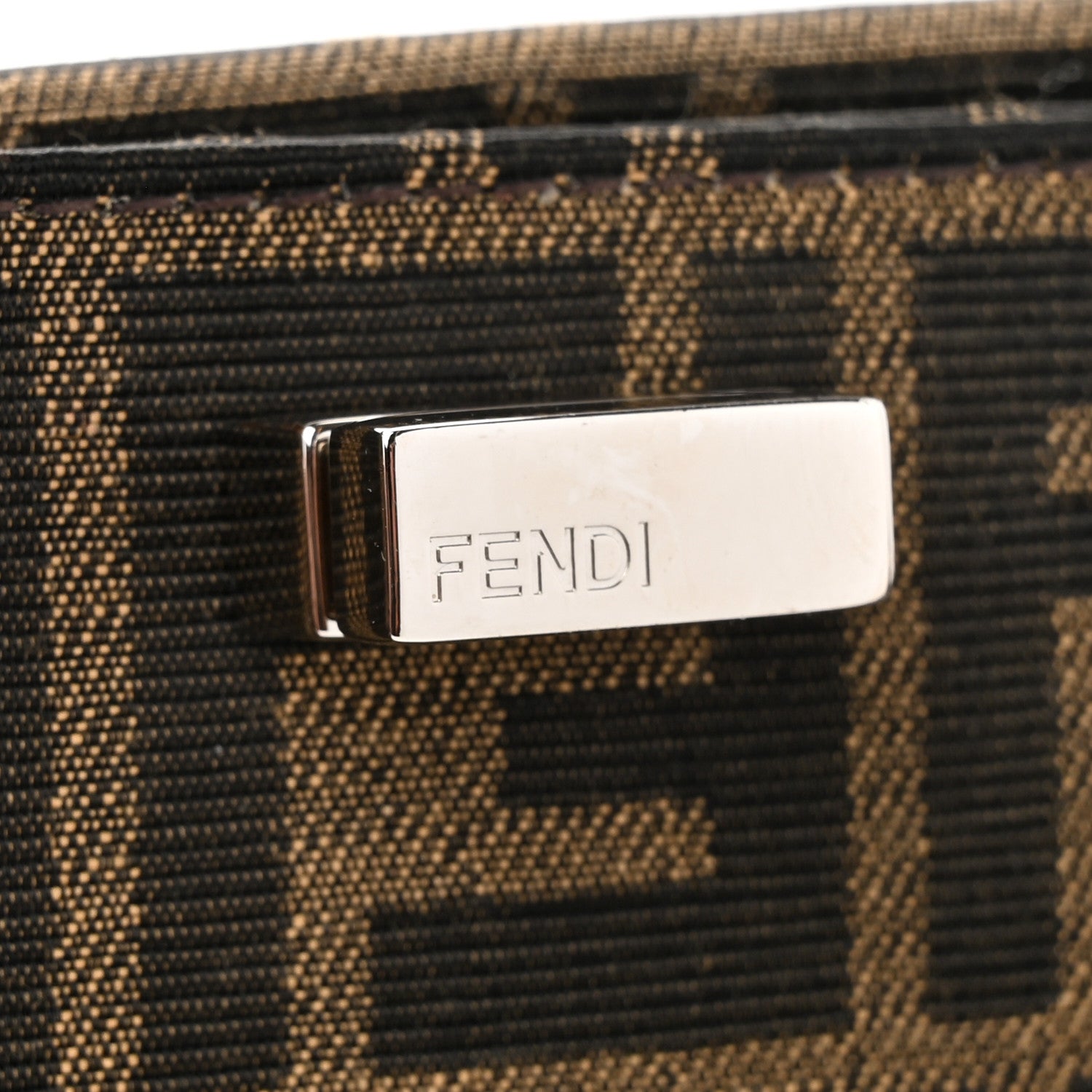 Fendi Fabric Jacquard FF 1974 Woven Knotted Mini Peekaboo I SEE U Satchel Tobacco Moro 9 of 13