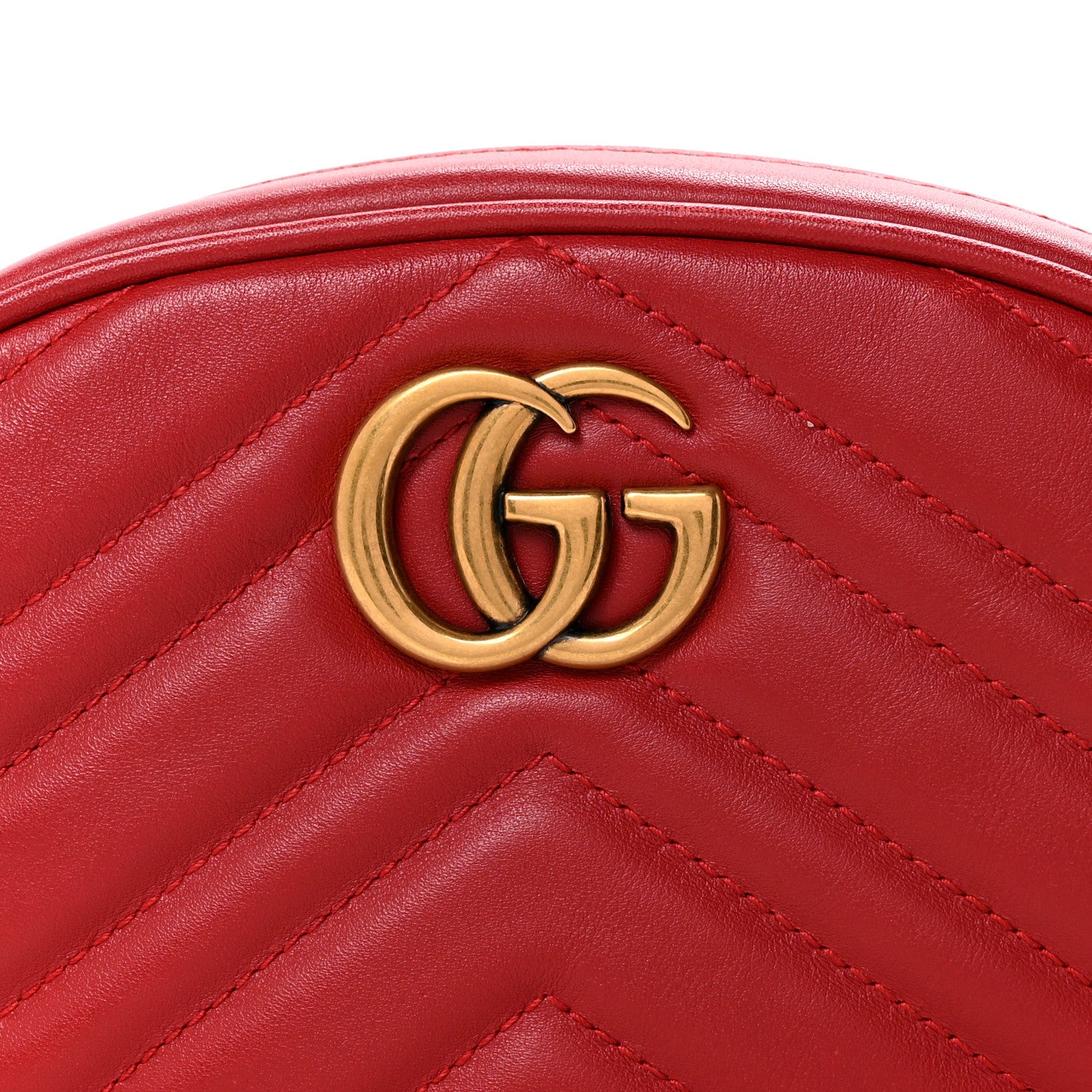 Gucci Calfskin Matelasse GG Marmont Belt Bag 85 34 Hibiscus Red 8 of 12