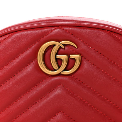 Gucci Calfskin Matelasse GG Marmont Belt Bag 85 34 Hibiscus Red 8 of 12