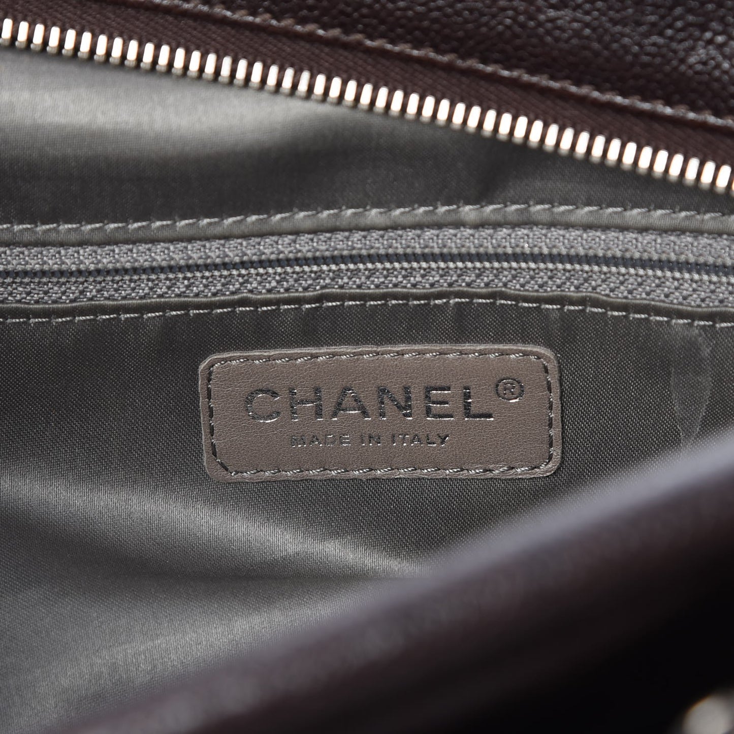 Glazed Caviar Pocket In The City Tote Brown