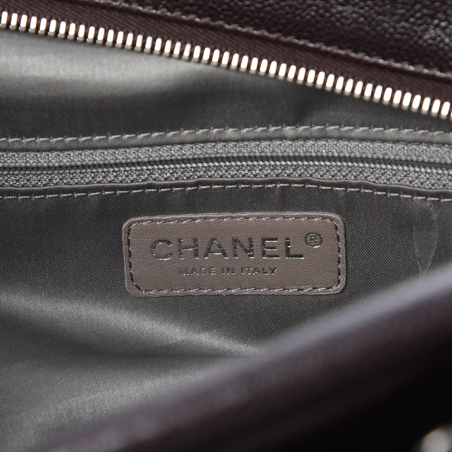 Chanel Glazed Caviar Pocket In The City Tote Brown 6 of 7
