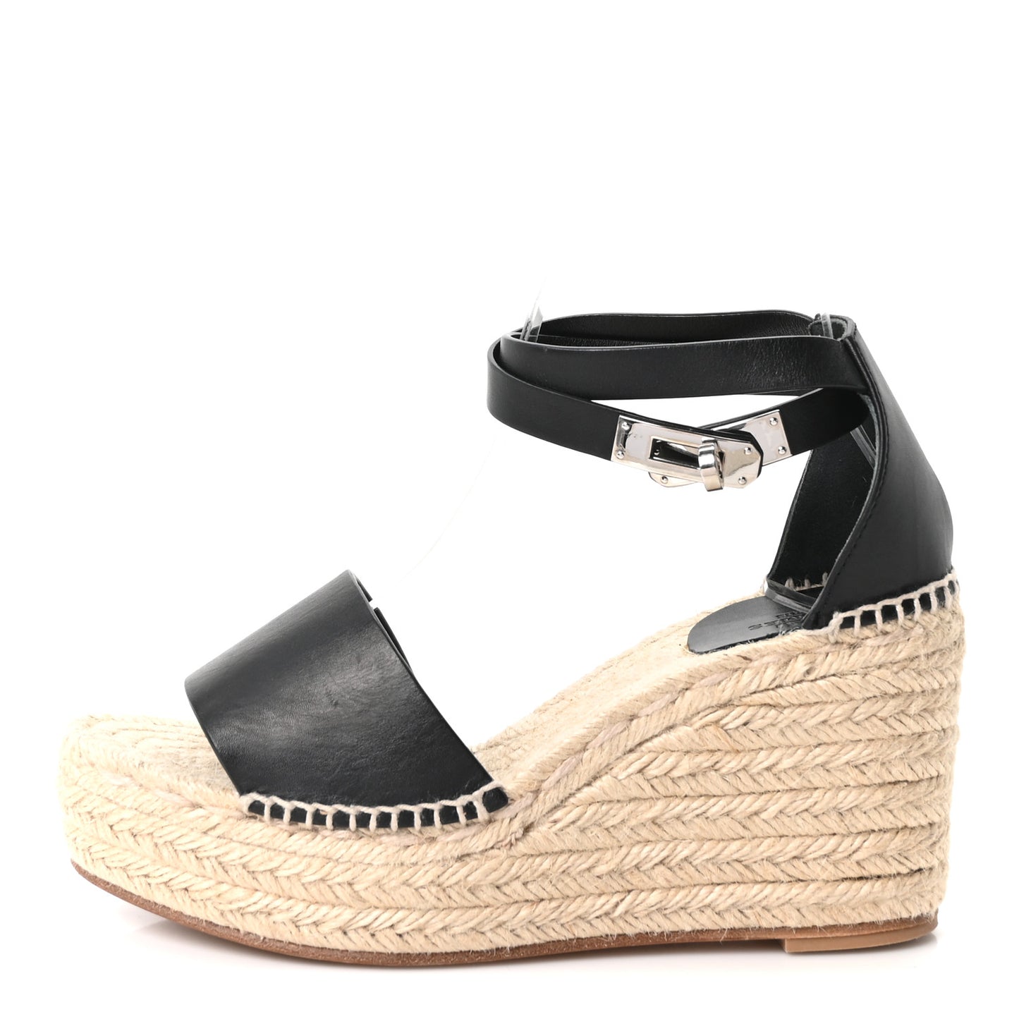 Calfskin Tipoli Espadrille Wedges 38 Black
