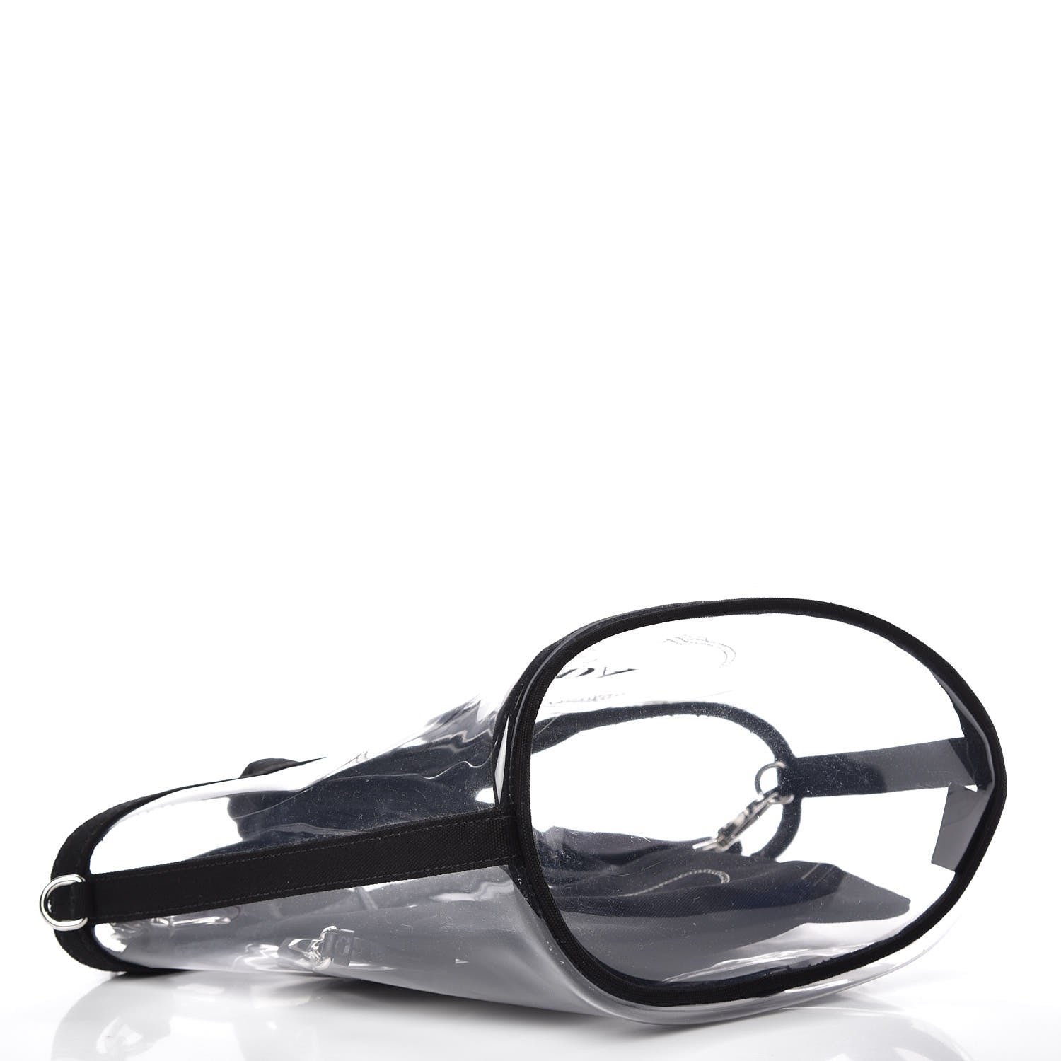 Prada Plexiglass Canapa Small Shopper Tote Black 4 of 9