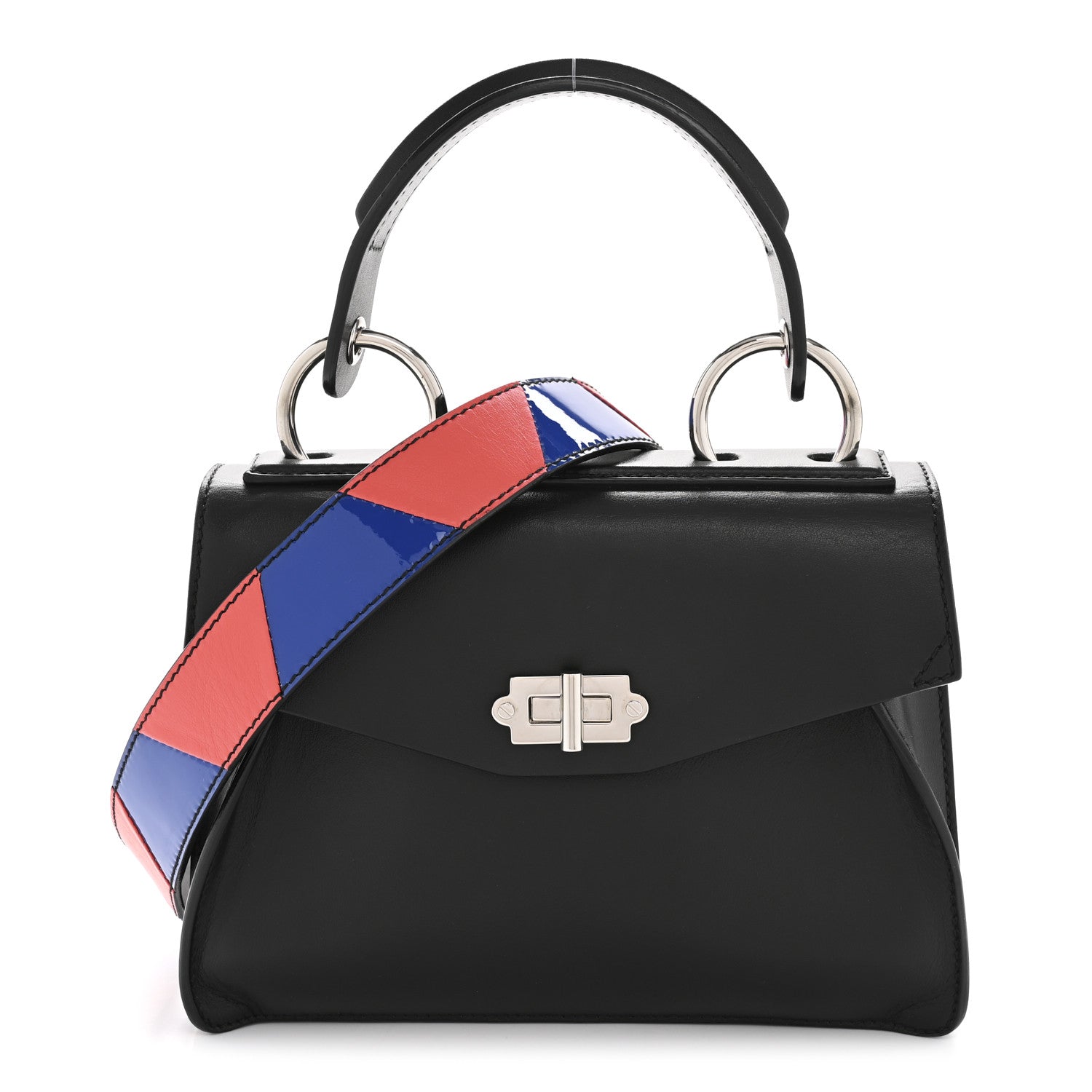 Proenza Schouler Calfskin Small Hava Top Handle Bag Black Multicolor 1 of 12