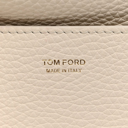 Tom Ford Grained Calfskin Medium Double Strap Jennifer Crossbody Chalk 6 of 14