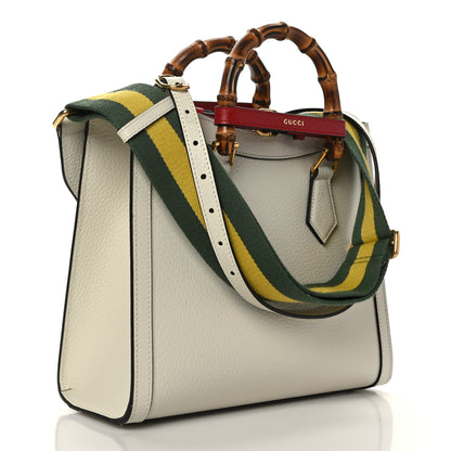 Gucci Textured Dollar Calfskin Web Small Diana Tote Bag Mystic White 3 of 8