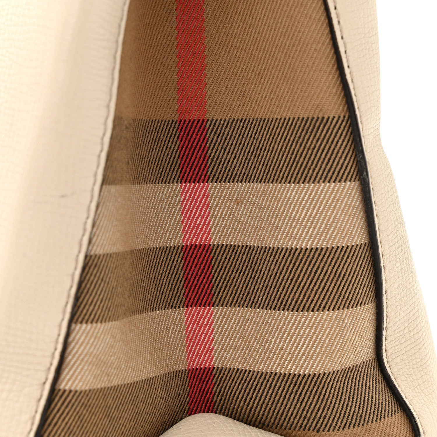 Burberry Derby Calfskin House Check Medium Banner Tote Limestone 14 of 14