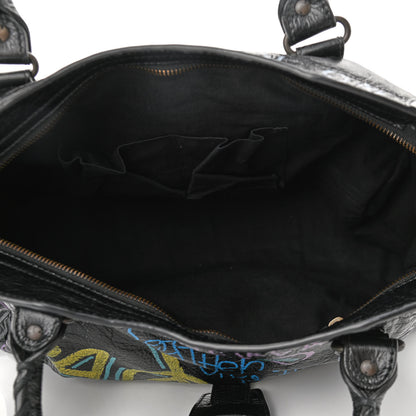 Balenciaga Agneau Graffiti All Over Classic Hardware City Black Multicolor 4 of 8