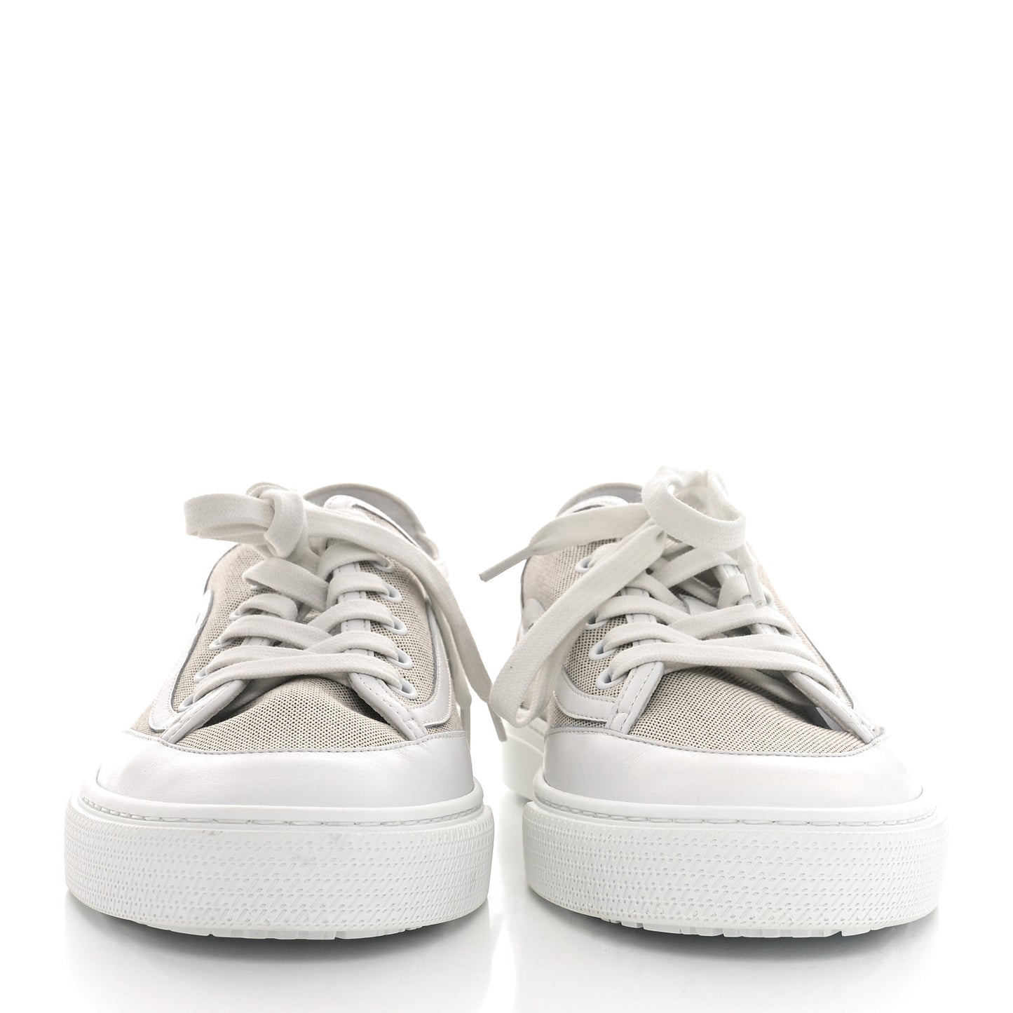 Canvas Calfskin Get Sneakers 39.5 Prunoir Blanc