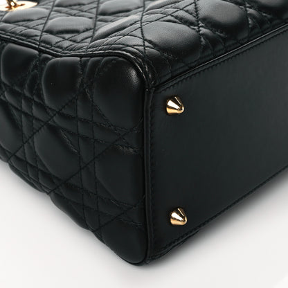 Christian Dior Lambskin Cannage Medium Lady Dior Black 9 of 10