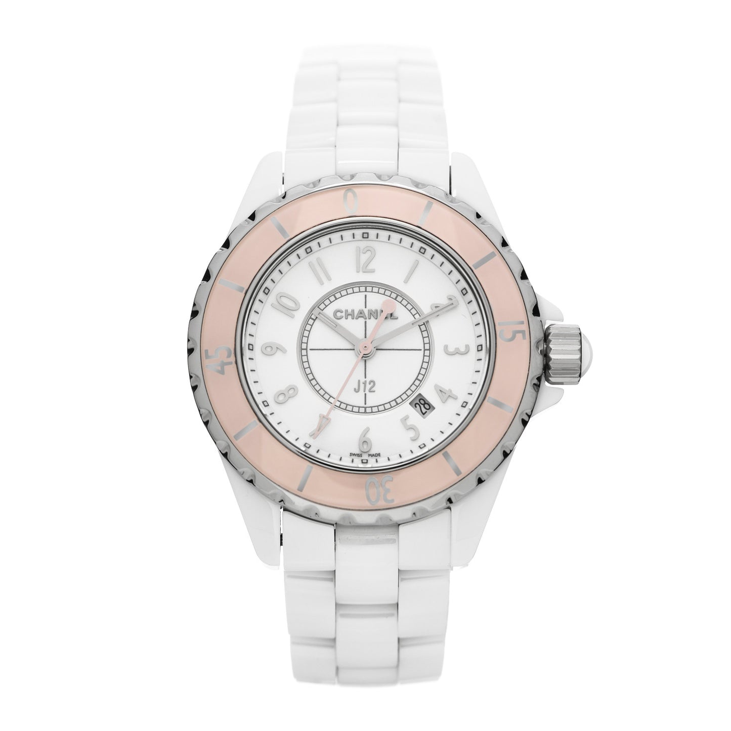 Stainless Steel Ceramic 33mm J12 Quartz Watch Pink