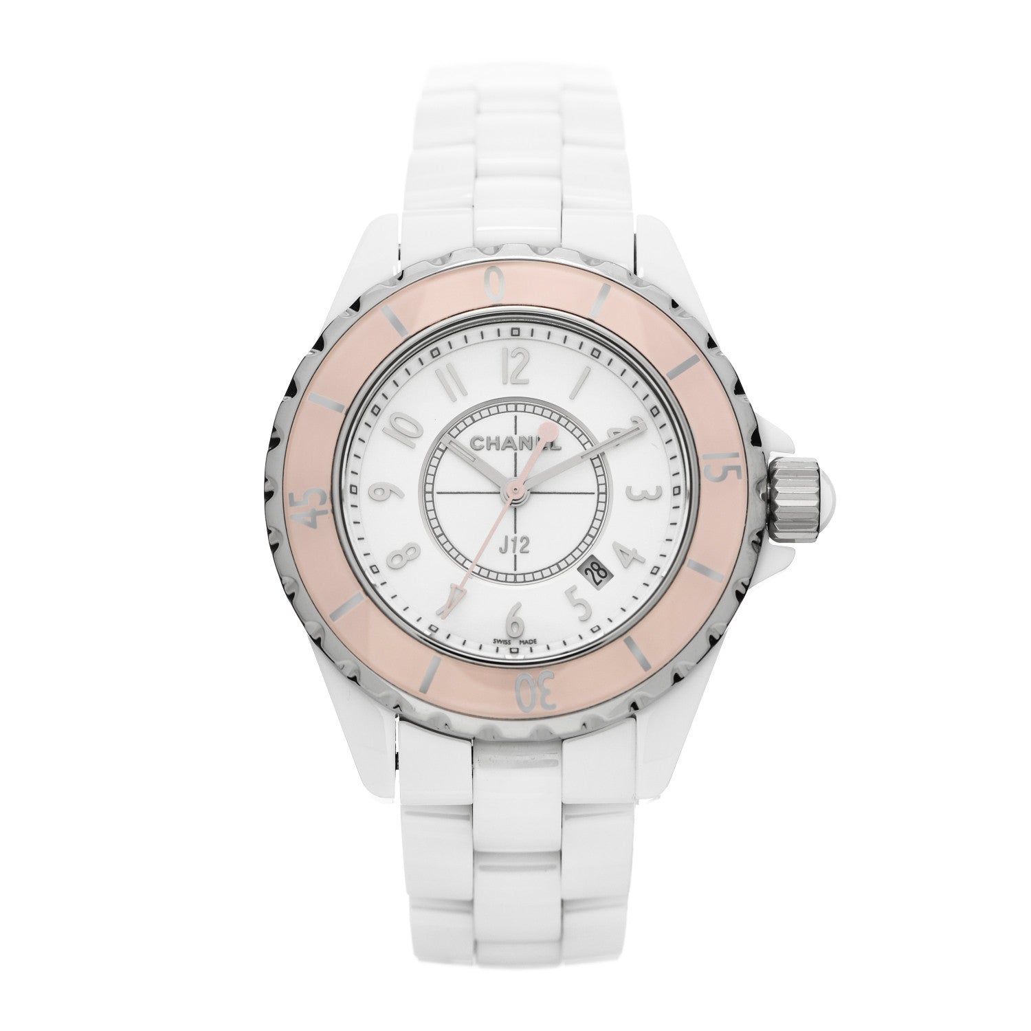 Chanel Stainless Steel Ceramic 33mm J12 Quartz Watch Pink 1 of 5