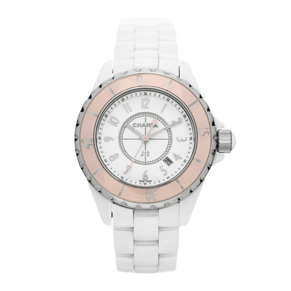 Chanel Stainless Steel Ceramic 33mm J12 Quartz Watch Pink 1 of 5