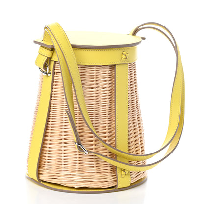 Hermes Swift Wicker Sac Farming Picnic Bag Lime Naturel 3 of 9