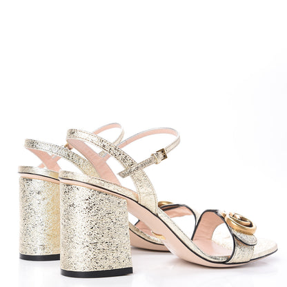 Gucci Galassia GG Marmont Ankle Wrap 75mm Sandals 39 Platino 4 of 10