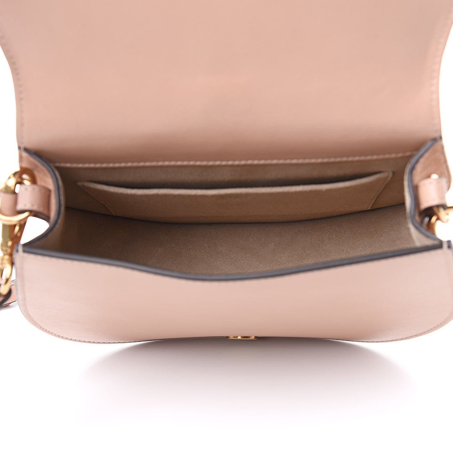 Calfskin Suede Medium Nile Bracelet Bag Biscotti Beige