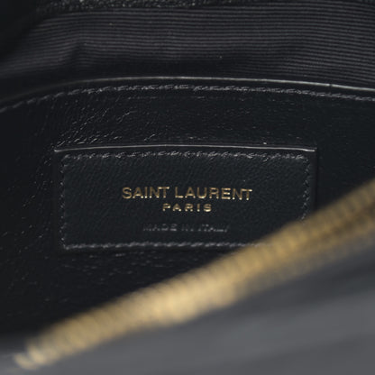 Saint Laurent Sheepskin Matelasse Chevron Monogram Medium College Bag Black 6 of 10