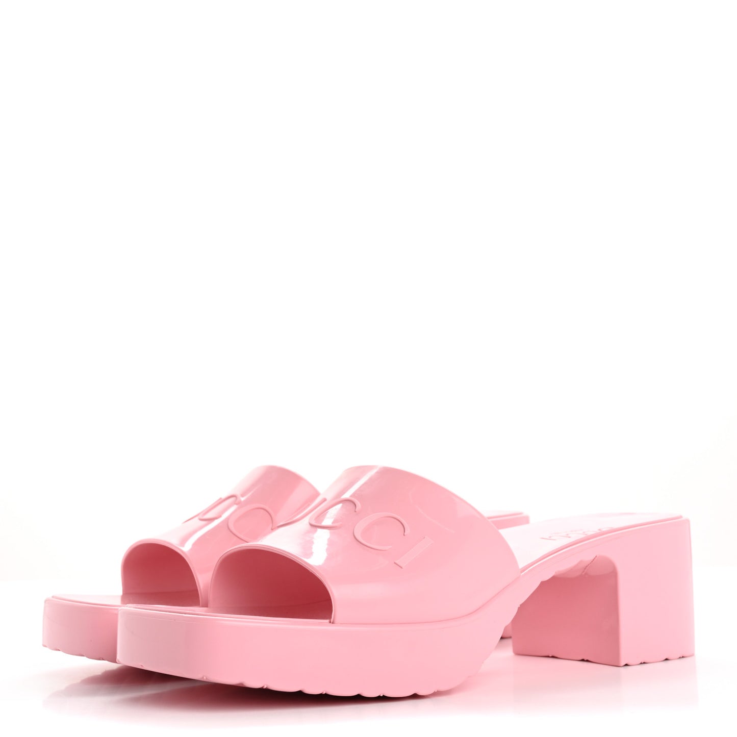 Rubber Gucci Logo Womens Platform 20/60mm Slide Sandals 37 Wild Rose