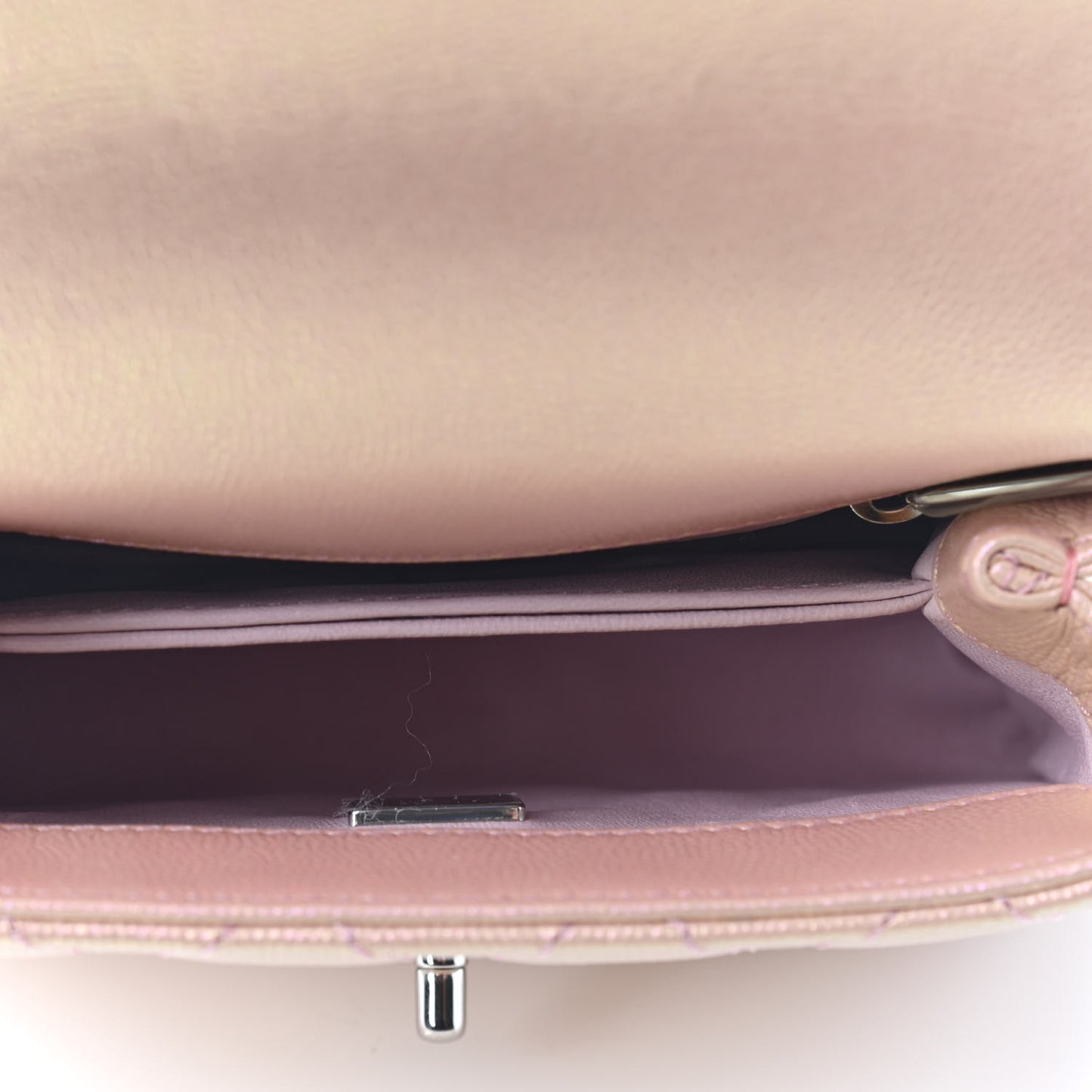 Iridescent Caviar Quilted Extra Mini Coco Handle Flap Light Pink