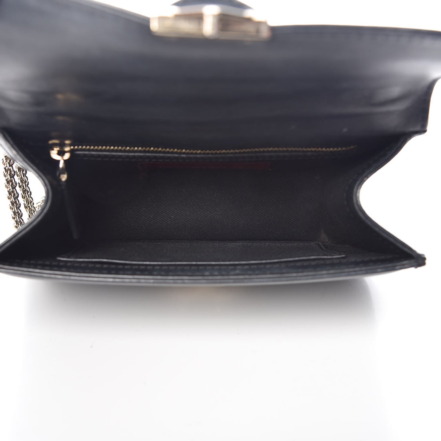 Vitello Small Glam Lock Rockstud Flap Black