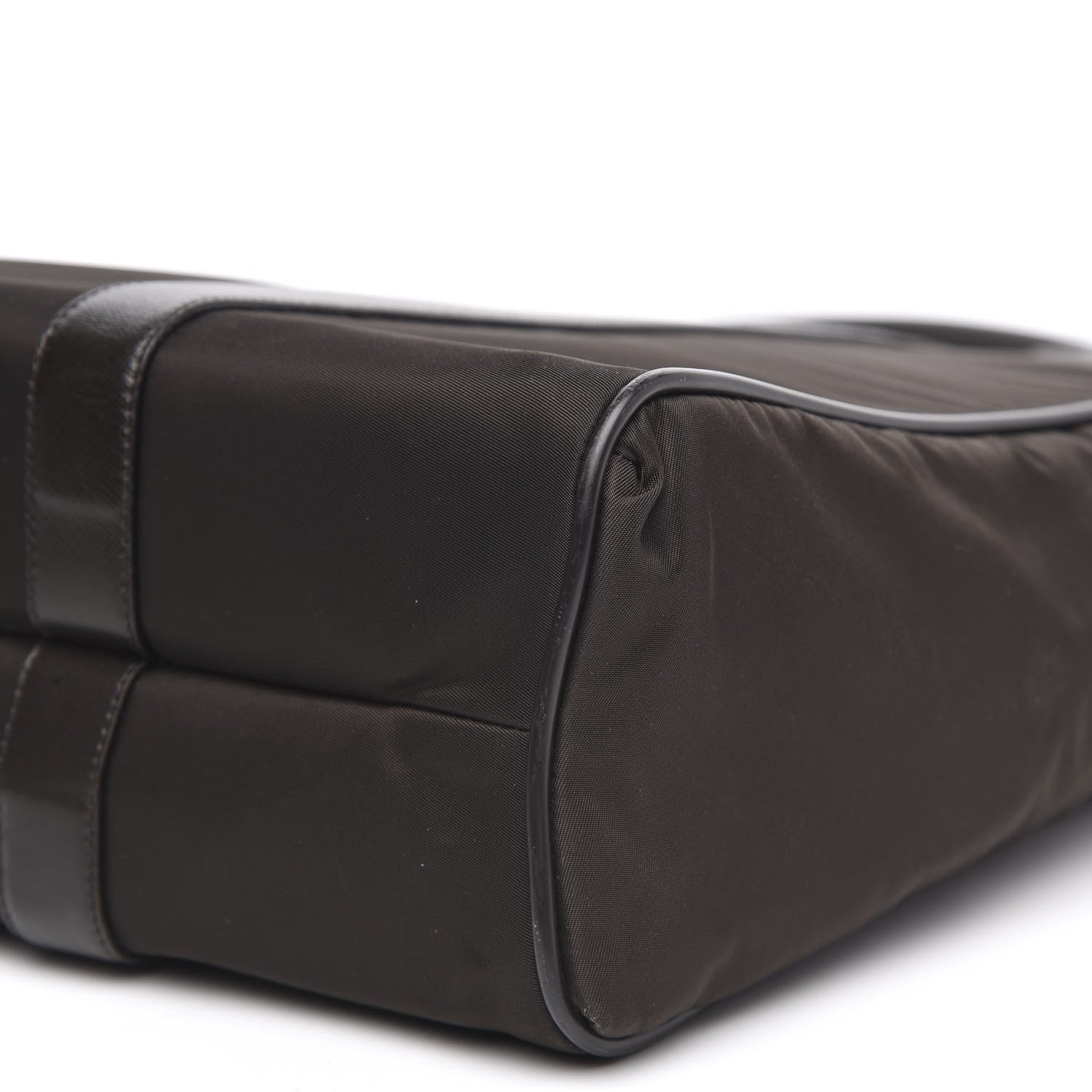 Prada Tessuto Nylon Saffiano Tote Brown 9 of 13