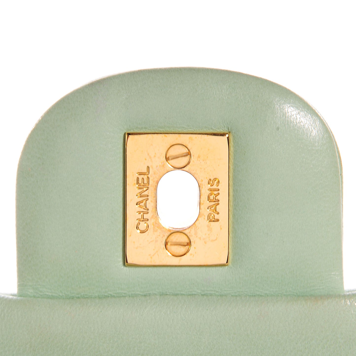 Lambskin Small Double Flap Light Green