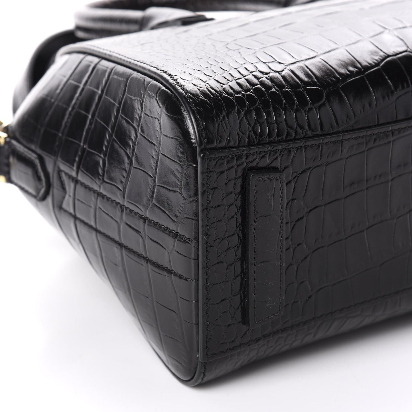 Calfskin Crocodile Embossed Mini Antigona Black