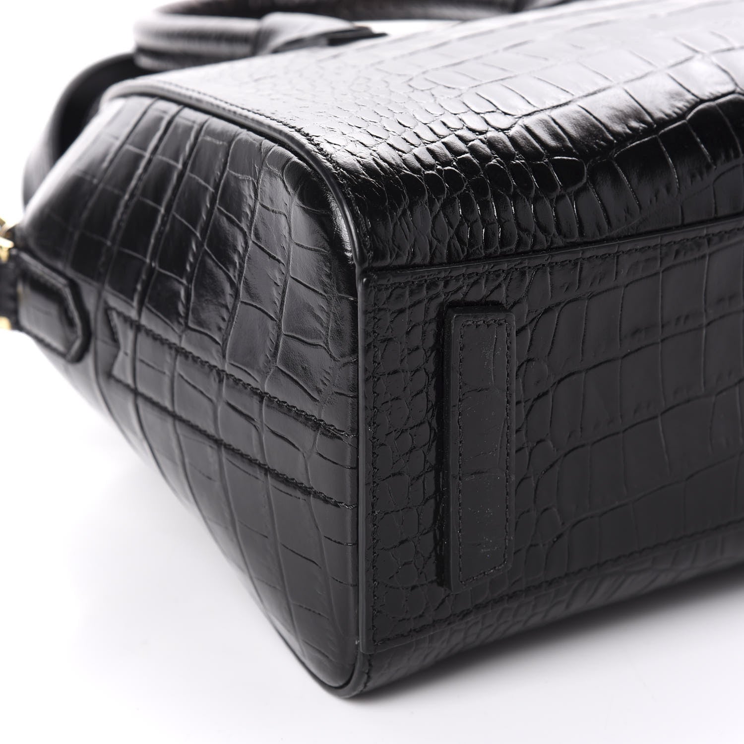 Givenchy Calfskin Crocodile Embossed Mini Antigona Black 6 of 10