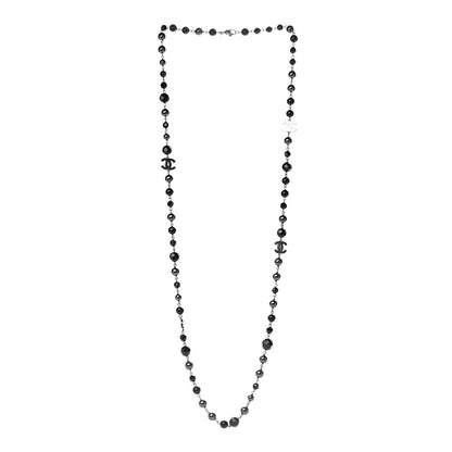 Chanel Pearl Beaded CC Long Necklace Black 3 of 6