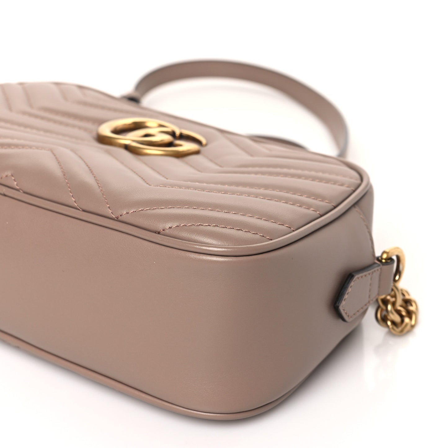 Calfskin Matelasse Small GG Marmont Chain Shoulder Bag Porcelain Rose