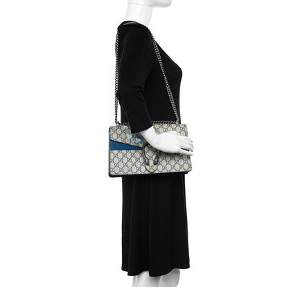Gucci GG Supreme Monogram Blooms Small Dionysus Shoulder Bag Beige Navy Vintage Blue 2 of 11
