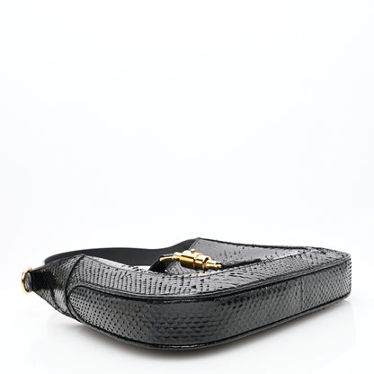 Gucci Snakeskin Small Jackie 1961 Hobo Black 4 of 10