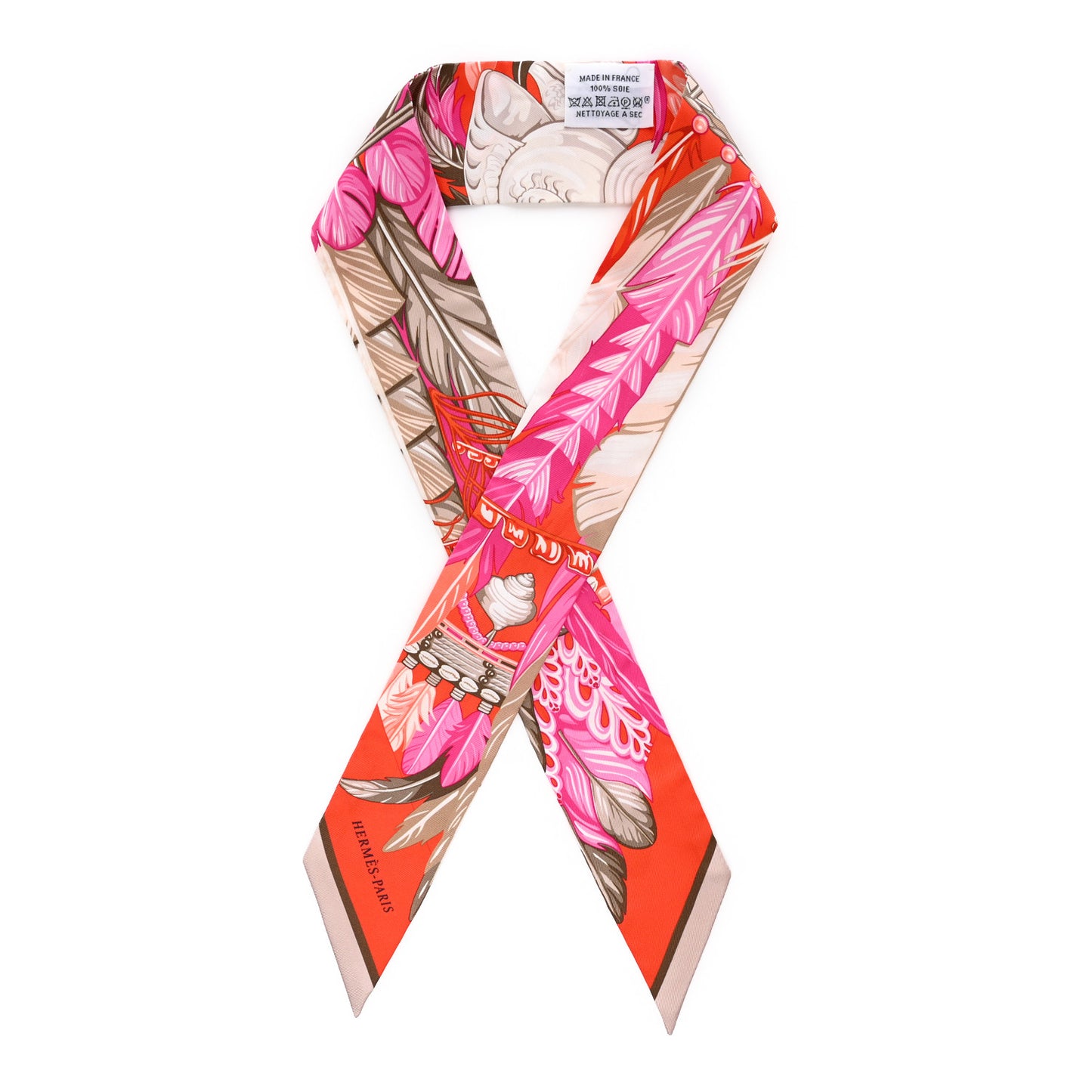 Silk La Danse Pacifique Twilly Orange Fuchsia Kaki