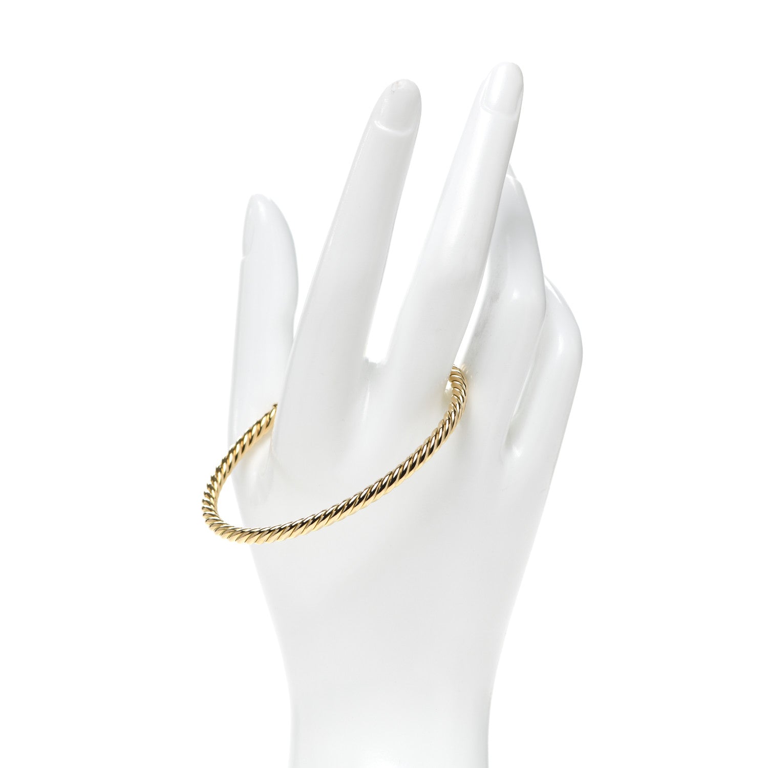 David Yurman 18K Yellow Gold 4mm Cablespira Bracelet 2 of 4