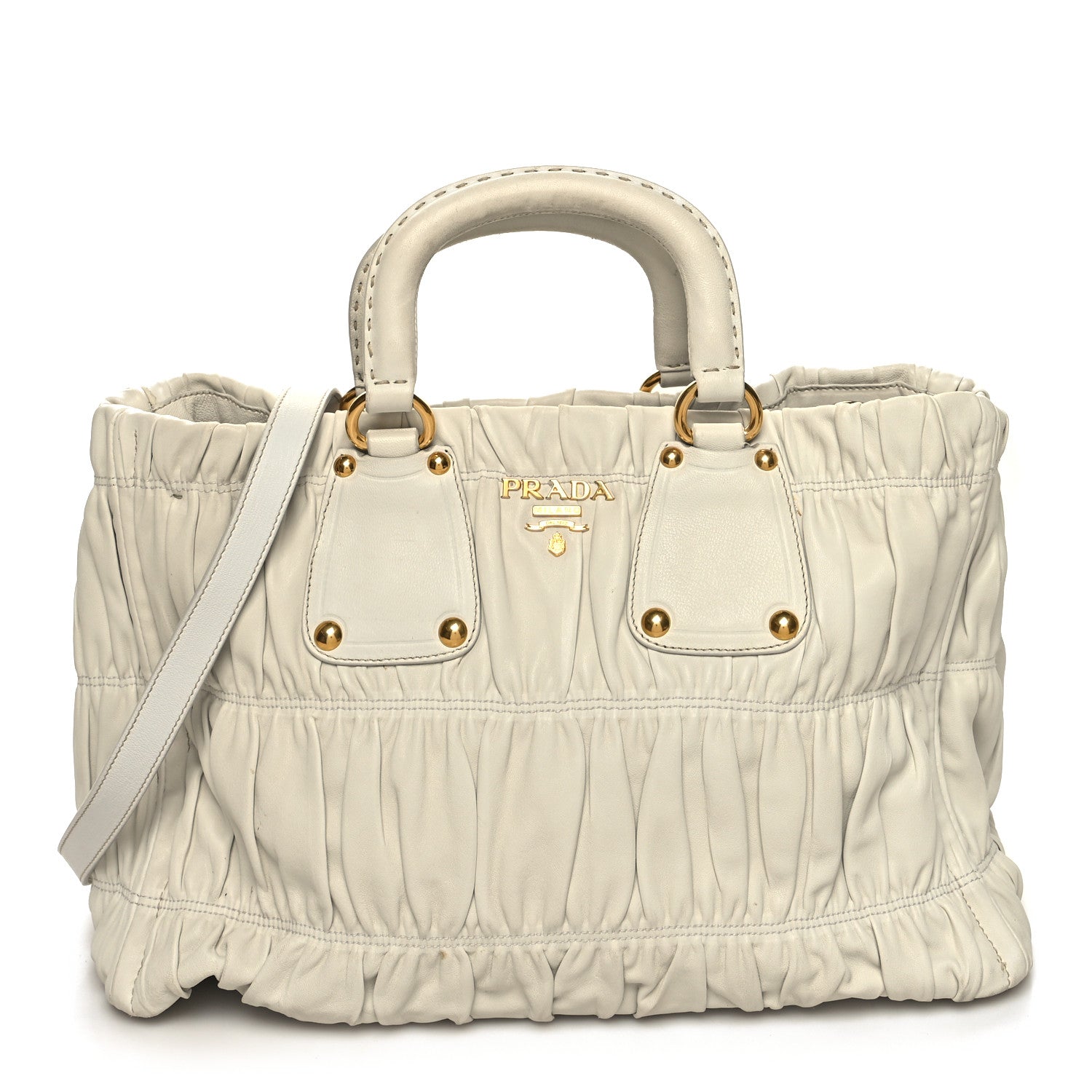 Prada Nappa Gaufre Tote White 1 of 14