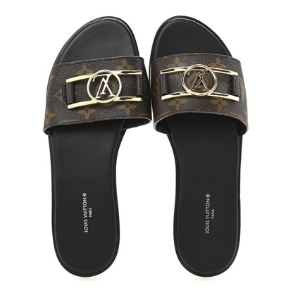 Louis Vuitton Patent Monogram Lock It Flat Mules 38 2 of 10