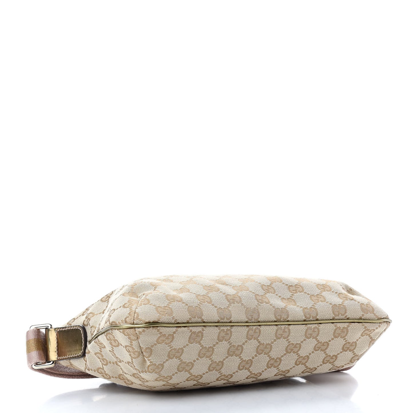 Metallic Monogram Web Small Flat Messenger Crossbody Pink Gold